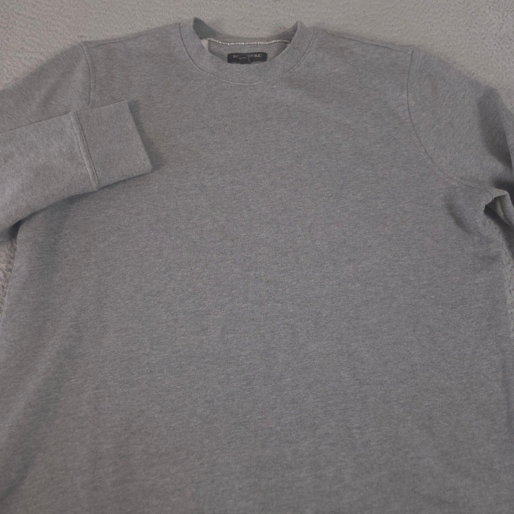 Banana Republic Sweatshirt Mens XL Gray Fleece Crew-Neck Cotton Blend Pullover